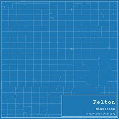 Blueprint US city map of Felton, Minnesota.