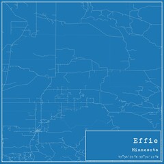 Obraz premium Blueprint US city map of Effie, Minnesota.