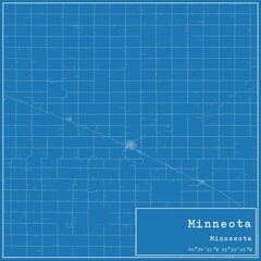 Blueprint US city map of Minneota, Minnesota.