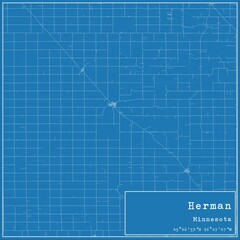 Blueprint US city map of Herman, Minnesota.