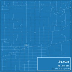 Blueprint US city map of Pierz, Minnesota.