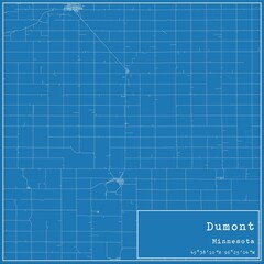 Blueprint US city map of Dumont, Minnesota.