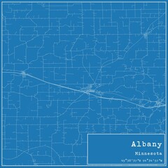 Blueprint US city map of Albany, Minnesota.