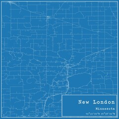 Blueprint US city map of New London, Minnesota.