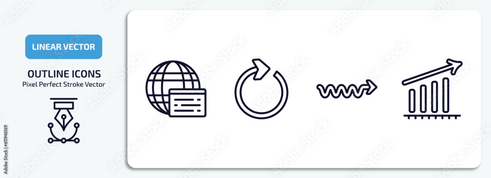 Poster user interface outline icons set. user interface thin line icons pack included window interface, clo