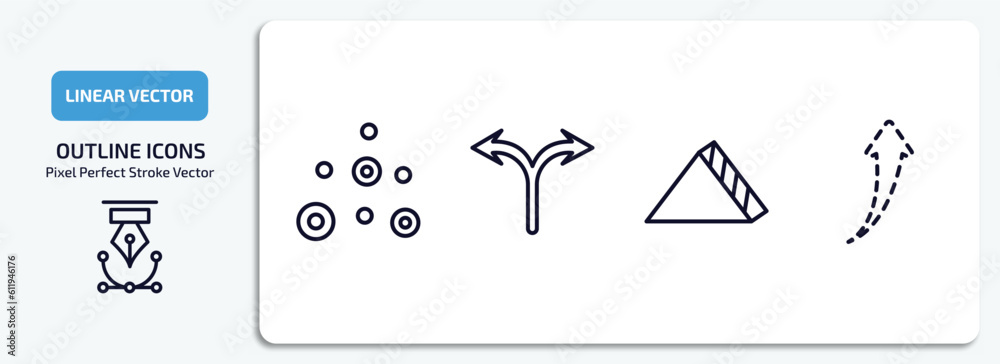 Poster user interface outline icons set. user interface thin line icons pack included scatter circle, bifur