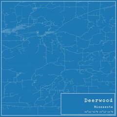Blueprint US city map of Deerwood, Minnesota.