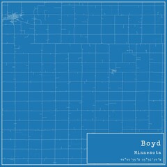 Blueprint US city map of Boyd, Minnesota.