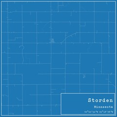 Blueprint US city map of Storden, Minnesota. - obrazy, fototapety, plakaty