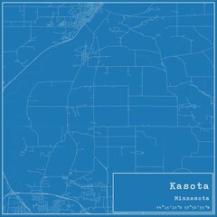 Blueprint US city map of Kasota, Minnesota.