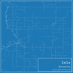 Fototapeta premium Blueprint US city map of Isle, Minnesota.