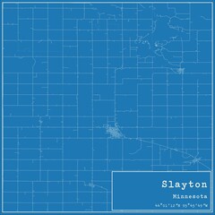 Blueprint US city map of Slayton, Minnesota.