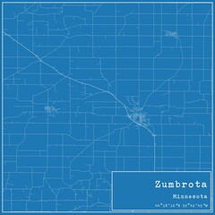 Blueprint US city map of Zumbrota, Minnesota.