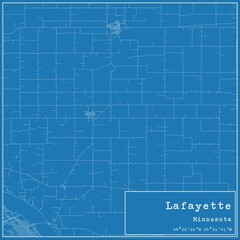 Blueprint US city map of Lafayette, Minnesota.