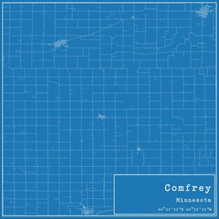 Blueprint US city map of Comfrey, Minnesota.
