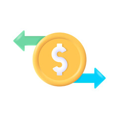 Vector Dollar currency transaction sign 3d vector icon high quality and fully scalable 