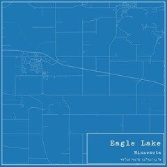 Blueprint US city map of Eagle Lake, Minnesota.