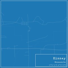 Blueprint US city map of Kinney, Minnesota.