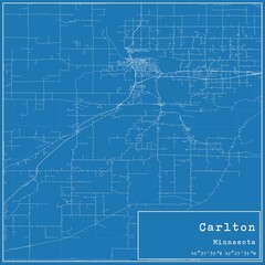 Obraz premium Blueprint US city map of Carlton, Minnesota.
