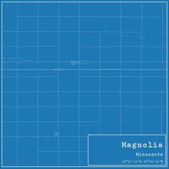 Blueprint US city map of Magnolia, Minnesota.