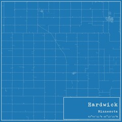 Blueprint US city map of Hardwick, Minnesota.