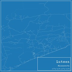 Obraz premium Blueprint US city map of Lutsen, Minnesota.