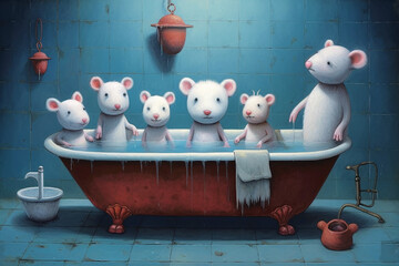 surreal bath time, Generative AI