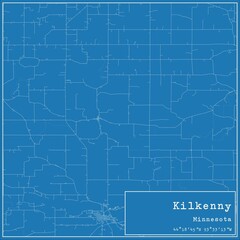 Blueprint US city map of Kilkenny, Minnesota.