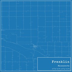 Blueprint US city map of Franklin, Minnesota.