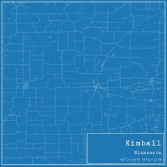Fototapeta premium Blueprint US city map of Kimball, Minnesota.