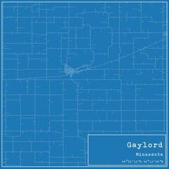 Blueprint US city map of Gaylord, Minnesota.