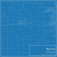 Blueprint US city map of Byron, Minnesota.