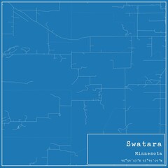 Blueprint US city map of Swatara, Minnesota.