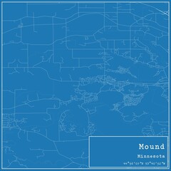 Blueprint US city map of Mound, Minnesota.