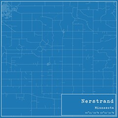 Blueprint US city map of Nerstrand, Minnesota.