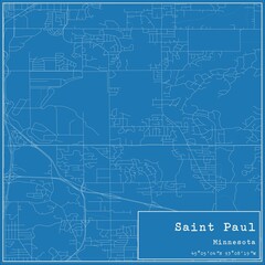 Obraz premium Blueprint US city map of Saint Paul, Minnesota.