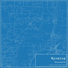 Blueprint US city map of Wyoming, Minnesota.