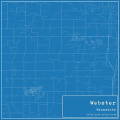 Blueprint US city map of Webster, Minnesota.