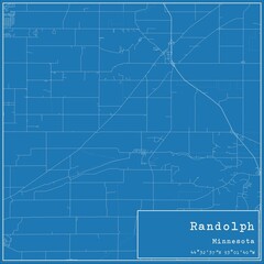 Blueprint US city map of Randolph, Minnesota.