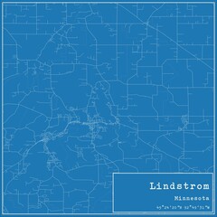 Obraz premium Blueprint US city map of Lindstrom, Minnesota.