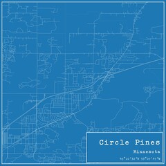 Blueprint US city map of Circle Pines, Minnesota.