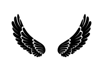 vector silhouette angel wings logo 