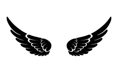 vector silhouette angel wings logo 
