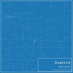 Blueprint US city map of Humbird, Wisconsin.
