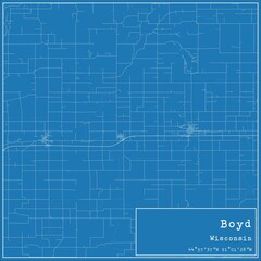 Blueprint US city map of Boyd, Wisconsin.