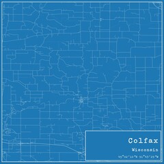 Blueprint US city map of Colfax, Wisconsin.
