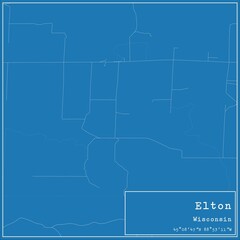 Blueprint US city map of Elton, Wisconsin.