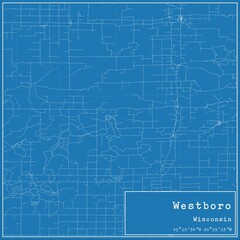 Blueprint US city map of Westboro, Wisconsin.