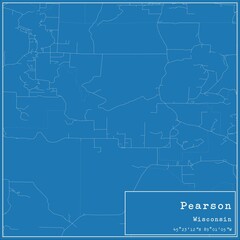 Blueprint US city map of Pearson, Wisconsin.