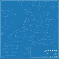 Blueprint US city map of Eastman, Wisconsin.